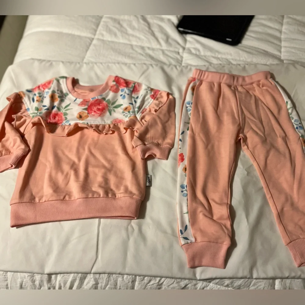 18-24 Mth‎ Girls Fall Outfits Long Sleeve Round Neckline Tops Pants  2Pcs Set